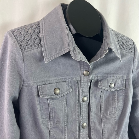 Tribal Jeans Womens Jean Jacket Denim Woven Shoulder Collar Pockets size - Picture 3 of 12